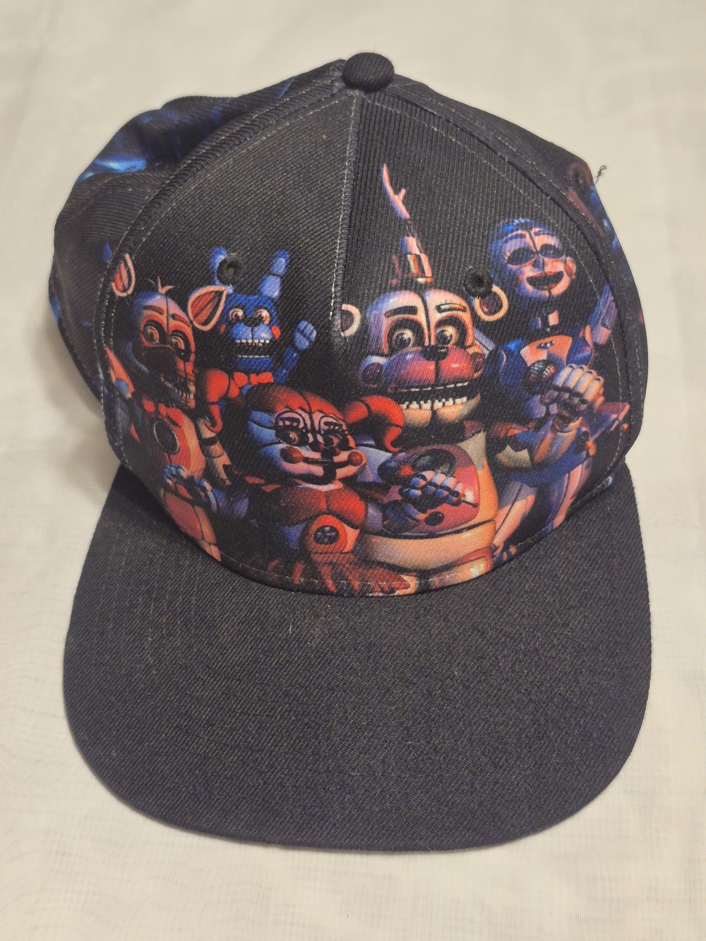 NWOT! Five Nights at Freddy's Character Print Snapback Hat - Black